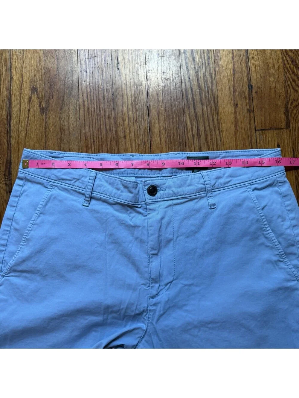 Adriano Goldschmidt Shorts Mens 33 Green Label Light Blue Relaxed Chino Golf